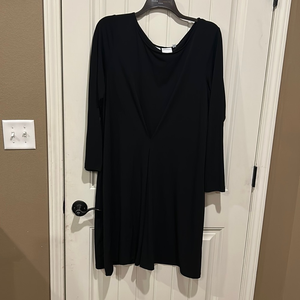 Long sleeved black dress Junarose stretchy fabric 2X